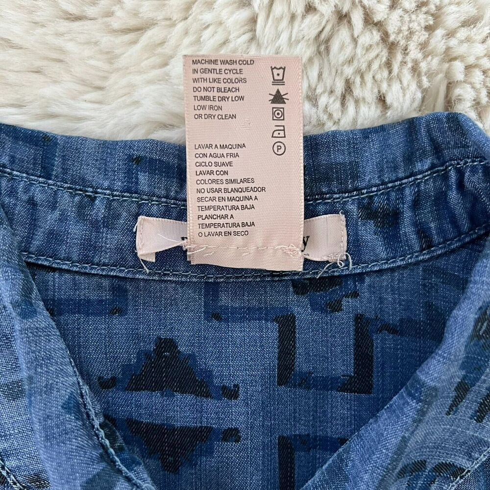 Philosophy Nordstrom Southwestern Boho Chambray Shirt Dress Size Small - Picture 10 of 11